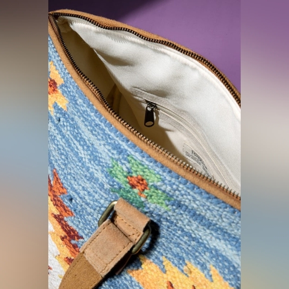 Handmade Boho Chic Satchel / Boston Bag - Navajo Aztec Inspired Design - Picture 10 of 14